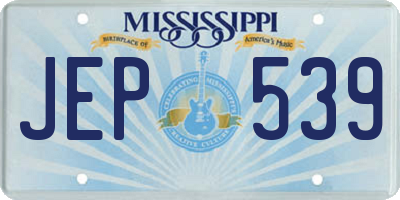 MS license plate JEP539