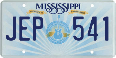 MS license plate JEP541