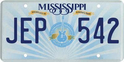 MS license plate JEP542