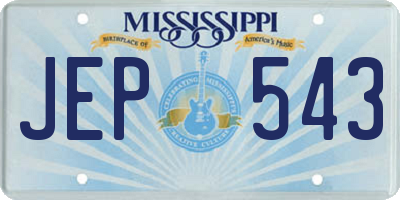 MS license plate JEP543