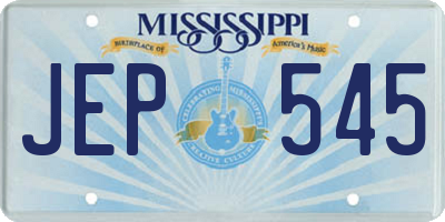 MS license plate JEP545