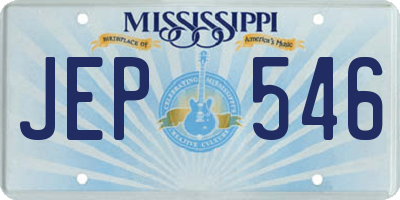 MS license plate JEP546