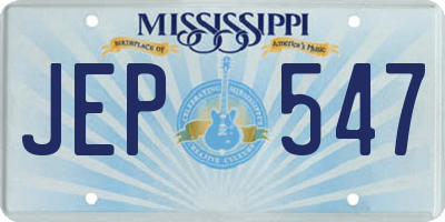 MS license plate JEP547