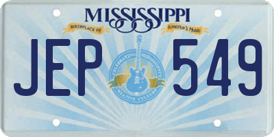 MS license plate JEP549