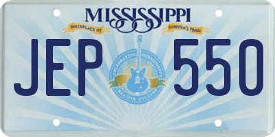 MS license plate JEP550