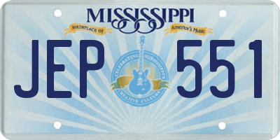 MS license plate JEP551
