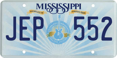 MS license plate JEP552