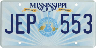 MS license plate JEP553