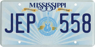 MS license plate JEP558