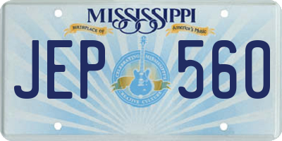 MS license plate JEP560