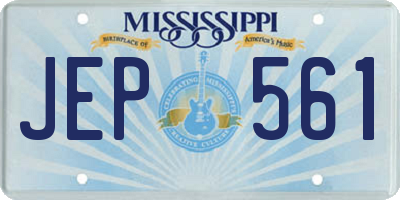 MS license plate JEP561