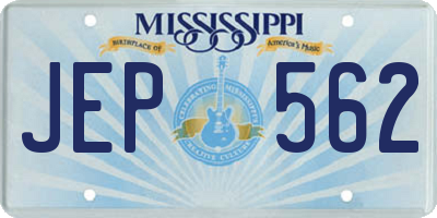 MS license plate JEP562