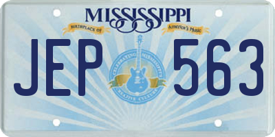 MS license plate JEP563