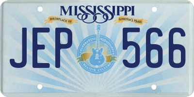 MS license plate JEP566