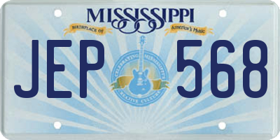 MS license plate JEP568