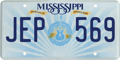 MS license plate JEP569