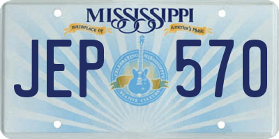 MS license plate JEP570