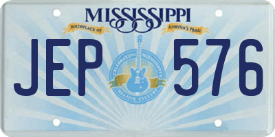 MS license plate JEP576