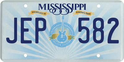 MS license plate JEP582