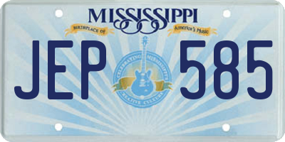 MS license plate JEP585