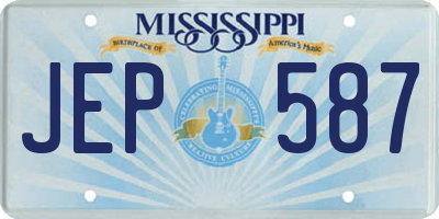 MS license plate JEP587