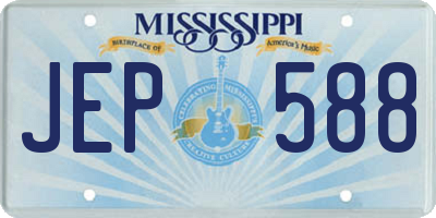 MS license plate JEP588