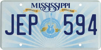 MS license plate JEP594
