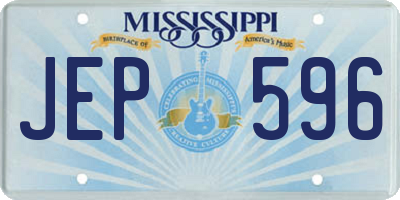 MS license plate JEP596