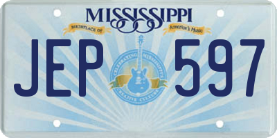 MS license plate JEP597