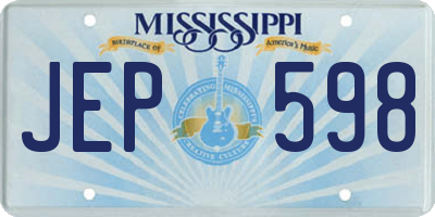 MS license plate JEP598