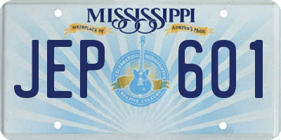 MS license plate JEP601