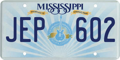 MS license plate JEP602