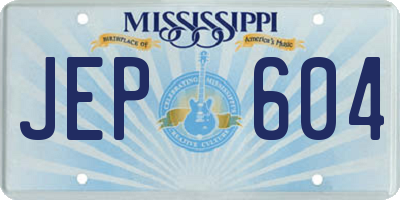MS license plate JEP604