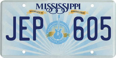 MS license plate JEP605