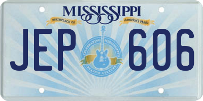 MS license plate JEP606