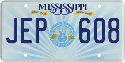 MS license plate JEP608