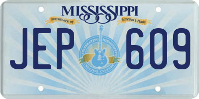 MS license plate JEP609