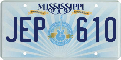 MS license plate JEP610
