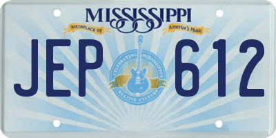 MS license plate JEP612