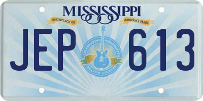 MS license plate JEP613