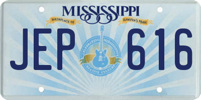MS license plate JEP616