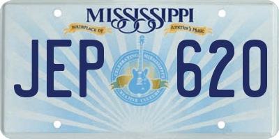 MS license plate JEP620