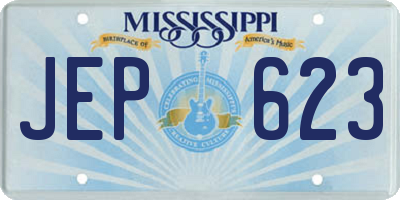 MS license plate JEP623
