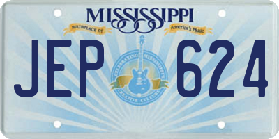 MS license plate JEP624