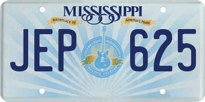 MS license plate JEP625