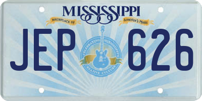 MS license plate JEP626