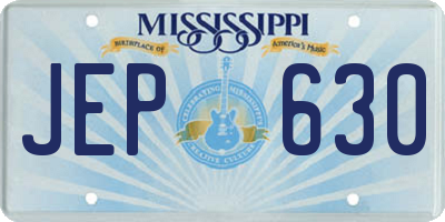 MS license plate JEP630