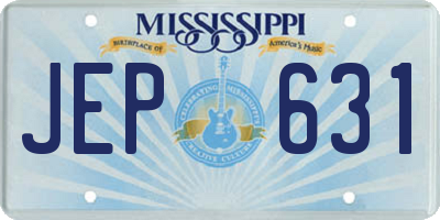 MS license plate JEP631