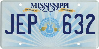 MS license plate JEP632