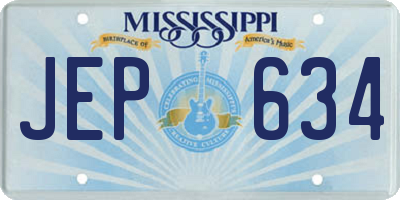 MS license plate JEP634